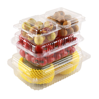 Boîte d'emballage alimentaire transparente personnalisée en plastique jetable pour fruits et légumes (raisin, litchi, cerise)