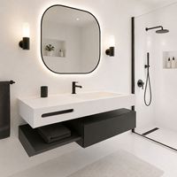 Lavabos monoblocs sur mesure en surface solide sans joint