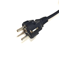 Kabel Daya IEC 60320 C19 Sudut Kiri ke Steker EU Lurus 3x1.5mm2 3 Inti 16A 2 Meter 6.5ft untuk Server PDU Rak