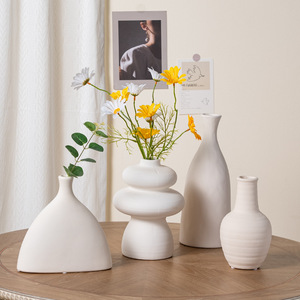 HigSilent <span class=keywords><strong>Wind</strong></span> Ornement Simple Décoration Artistique Cave À Vin Salon Matt Glaze H-Level Brûlé Vase À Fleurs En Céramique - Product Image 2