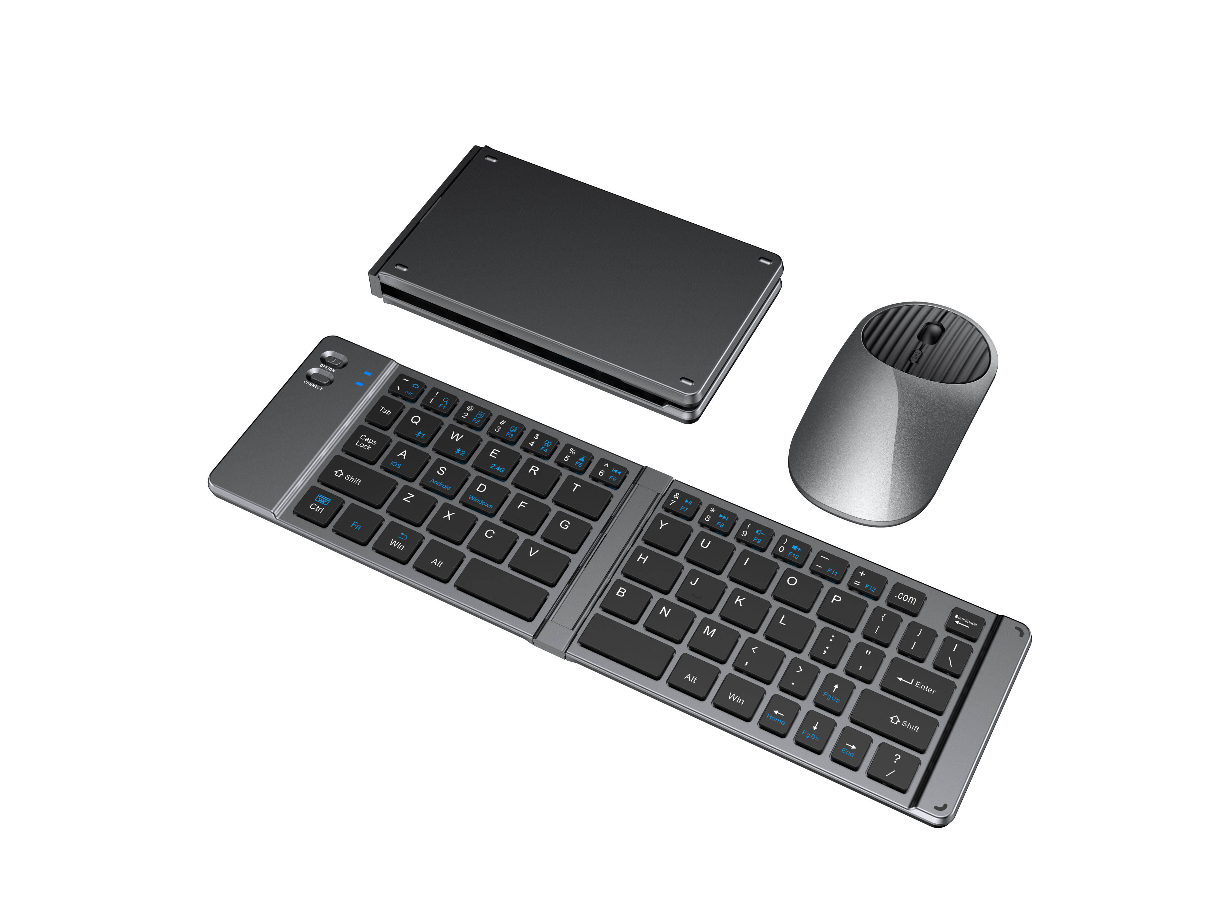 ชุดคีย์บอร์ดและเมาส์ Tri-Mode สีเทา