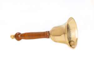 กระดิ่งมือทองเหลืองแข็งขนาดใหญ่และหนักสำหรับโรงเรียนและกริ่งบริการโทรศัพท์พร้อมที่จับไม้ชุบโลหะสำหรับตกแต่งงานแต่งงาน - Product Image 2