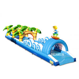 Glissière d'eau gonflable en PVC sur mesure 1 pièce, curseur de ventre à thème de palmier plage, pour le jour d'été - Product Image 6