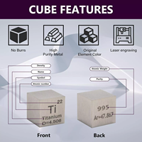 Ensemble de 15 cubes de densité d'éléments métalliques de 10 mm pour la collection de la table périodique des éléments