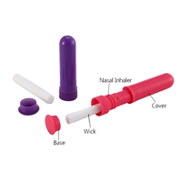 Vente en gros de tube d'inhalateur nasal de forme carrée diffuseur d'aromathérapie d'huiles essentielles mèches de coton arôme de parfum en PP bâton vierge