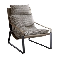 Chaise longue moderne en acier et cuir, extensible, inclinable, pliable, pivotante, pour salle à manger/salon, fauteuil de salon, meubles de salon