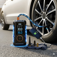 Pompe à air sans fil à gonflage rapide 100W avec logo OEM, double alimentation, gonflage rapide ABS, 4000mAh pour voiture SUV