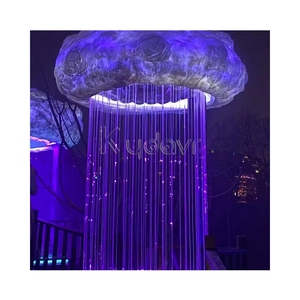 ไฟประดับรูปเมฆ LED สีสันสดใส พร้อมเอฟเฟกต์น้ำตก ฝน ฟ้าร้อง สายฟ้า แสงสี 3 มิติ แบบอินเทอร์แอคทีฟ - Product Image 2