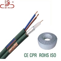 RG59 + 2C Cable coaxial de 75 ohmios con PVC LSZH Jacket Cables de comunicación RG6 para uso de energía
