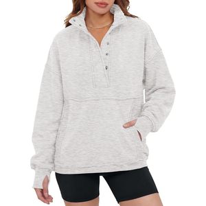 Sudadera Oversize para Mujer FOXA, Cuello Alto, Estilo Henley, Ligera y Cómoda, con Bolsillo Canguro, para Otoño - Product Image 1