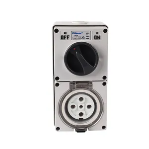 CLIPOL Australia IP66 50A 5Round pin 500V Industrial Socket Switch SAA approval Industrial combination Switch Socket