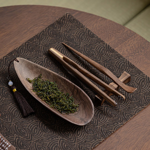 Ebony Solid Wood <b>Tea</b> Scoop Set Oval Shape Kung Fu <b>Tea</b> Ceremony Accessories With <b>Tea</b> <b>Tray</b> And Spoon For Afternoon <b>Tea</b> - Product Image 1