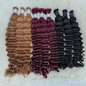 Letsfly Cabello Liso Ondulado Profundo a Granel para Trenzar 10A Sin Trama 100% Cabello Humano Rizado Extensiones de Cabello Remy 12-30 pulgadas 100 gramos - Product Image 5