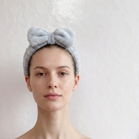 Bandeau en flanelle à nœud, doux et élastique, pour spa, avec couleur et logo personnalisables, idéal pour le lavage du visage, le maquillage, les soins de la peau et le bain – Offre Spéciale