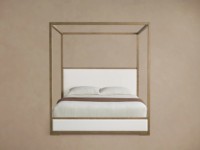 Lit double moderne de luxe avec cadre massif, lit plateforme à baldaquin Darien de designer, ensemble de meubles pour chambre principale, pièce de mobilier pour hôtel et villa