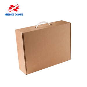 HENGXING Custom <strong>Cardboard</strong> Gift <strong>Suitcase</strong> Box UV Coating Printed with Plastic Handle Sponge Lined Corrugated Board Paper - Product Image 3