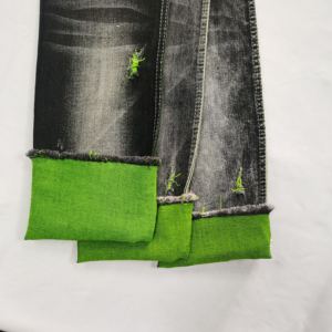 12オンスの伸縮性のある純綿ウォッシュデニム生地、荷物、服、パンツ、シャツ、DIY衣料、青色の生地 - Product Image 1