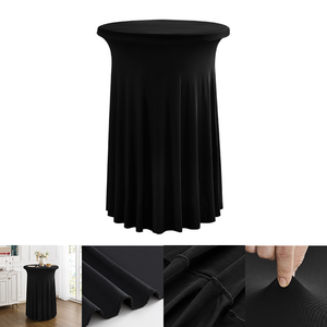 Housse de <span class=keywords><strong>table</strong></span> cocktail en soie de lait et élasthanne, prête à l'emploi, 24" 32", jupe Sunray, nappe de bar pour décoration de mariage, fête et événement - Product Image 3