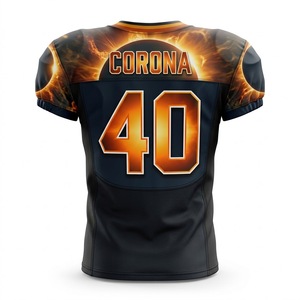 All Season American Football Jersey OEM Services 100% Polyester Breathable Fabric 180g Short Heat Transfer Anti-Bacterial Custom - Product Image 5