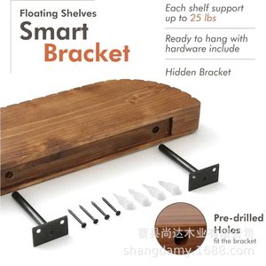 Cross-border wooden <b>wall</b>-<b>mounted</b> storage rack, practical <b>wall</b>-<b>mounted</b> <b>shelf</b>, hanging plant organizer and storage rack. - Product Image 4