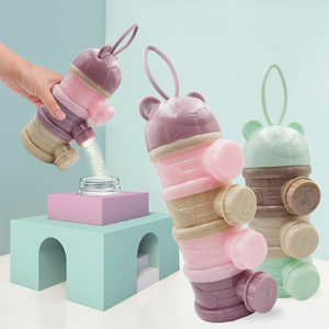 Baby Snack Food Storage <strong>Box</strong> Baby Accessories 3 or 4 Layers Cartoon Bear Portable Kid Container Plastic Baby <strong>Milk</strong> <strong>Box</strong> - Product Image 5