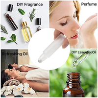 Bouteilles à rouleaux en verre dépoli 5ml 10ml 15ml vides rechargeables avec bouchon en bambou récipient pour distribution d'échantillon d'huile essentielle