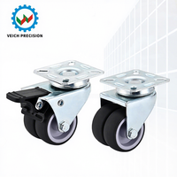Roulettes robustes en plastique pour meubles, capacité de charge 362,87 kg, roues pivotantes silencieuses avec frein, protection du sol, chariot à meubles durable, argent