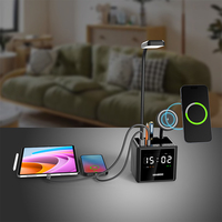 Trendy Nieuwe Producten 2026 Digitale Wekker Draadloze Oplaadstandaard Magnetische Draadloze Telefoonoplader voor Telefoon & Horloge & Oordopjes