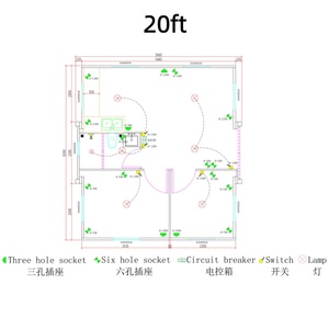 Mini-maison pliable, amovible et réutilisable <span class=keywords><strong>pour</strong></span> toilettes mobiles avec îlot de cuisine et portes suspendues - Product Image 3
