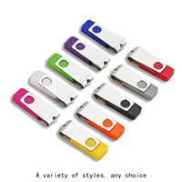 Flash Drive USB 2.0 16GB Logam Grosir dan Terlaris, Dapat Diputar, Portabel, dan Ringan dengan Pengikat Cincin Logam