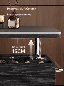 Lift Top Coffee <strong>Table</strong> Movable Coffee <strong>Table</strong> With Wheels Light Luxury Mobile Console Wheels <strong>Side</strong> <strong>Table</strong> Lifting <strong>Sofa</strong> Living Room - Product Image 3