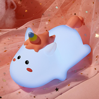Veilleuse LED Licorne en Silicone de Haute Qualité, Rechargeable par USB, Contrôle Tactile, Changement de Couleurs, Cadeau de Chevet pour Enfants et Crèches
