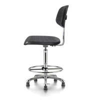Chaise personnalisée PU ESD pour salle blanche avec dossier Tabouret de sécurité en acier inoxydable pour laboratoire industriel