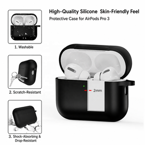 เคสซิลิโคนสำหรับ AirPods Pro 3, เคสป้องกันหูฟังที่เข้ากันได้กับ <span class=keywords><strong>Apple</strong></span> AirPods Pro 3, กันกระแทก, ป้องกันรอยขีดข่วน - Product Image 6