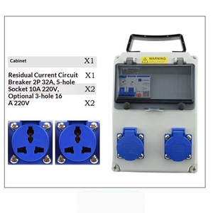 Boîtier d'alimentation compact étanche avec 2 prises 10A, 2P32A RCD, montage mural, boîte de distribution - Product Image 2