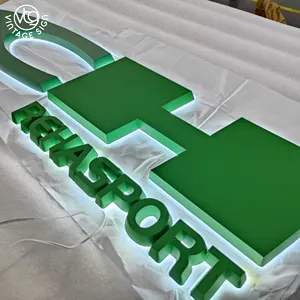 Acrylic Backlit chữ dẫn back-lit dấu hiệu điện tử với chất lượng cao Trung Quốc Logo Halo lit thép không gỉ chân Backlit chữ cái