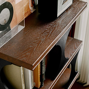 Quercia in legno massello di teak <span class=keywords><strong>rubino</strong></span> in legno di legno retrò soggiorno mostra libreria mobile con finitura ad olio naturale - Product Image 4