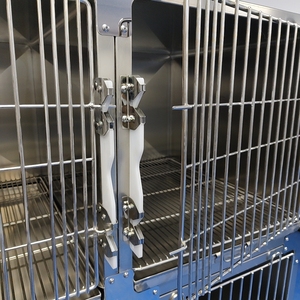 <span class=keywords><strong>Cage</strong></span> modulaire pour chiens à 4 niveaux en acier inoxydable pour clinique, avec roulettes silencieuses et espace intérieur réglable - Product Image 6
