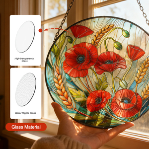 Atrapasoles de flores con diseño de espiga de trigo y flores silvestres pintadas, colgantes de jardín para ventanas - Product Image 2