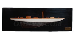 Modèle de demi-navire en bois de trèfle de 70cm fait à la main décor nautique pour la décoration de la maison | Modèle de bateau peint - Product Image 3