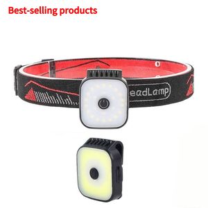 Lightweight 4 Modes Headlamp Red Warning Green Light <b>Head</b> Lamp Night Running Light <b>USB</b> <b>Rechargeable</b> <b>Head</b> <b>Torch</b> - Product Image 1