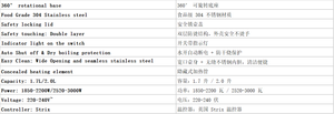 กาต้มน้ำไฟฟ้าสแตนเลสขนาด 1.7 ลิตร 3000 วัตต์ พร้อมระบบปิดอัตโนมัติ <span class=keywords><strong>D3020</strong></span> - Product Image 5
