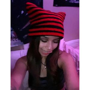Bonnet tricoté SINSEN pour femme, motif chat, chaud et élastique, style décontracté, pour filles, adultes et enfants - Product Image 3
