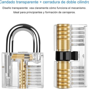 Mini <span class=keywords><strong>cadenas</strong></span> d'entraînement <span class=keywords><strong>transparent</strong></span> pour serrurier, avec clé, pour la formation en ouverture de serrures et la pratique des techniques de serrurerie, matériel de quincaillerie pour meubles - Product Image 6