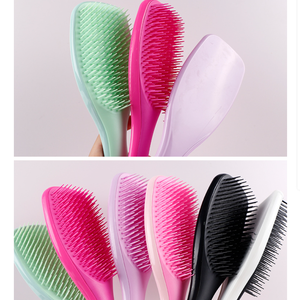 Özel Logo ücretsiz örnek tarak ABS uzatma peruk fırça ve çift temizleyiciler kumaş kılıfı Combo saç arapsaçı Detangler saç fırçası - Product Image 5