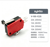 Micro-interrupteur à levier à rouleaux momentané SPDT V 155 1C25 à réinitialisation automatique 16A 250VAC