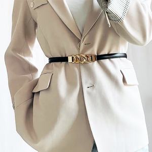 Ajustável PU Couro Cadeia Cintura para Senhoras Alta Moda Cinto Decorativo com Liga Buckle Thin Head Acessório - Product Image 1