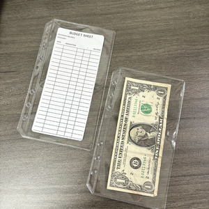 New Frosted Transparent Loose Leaf Planner Folder A6 Zipless PVC Cash <strong>Envelope</strong> Custom Money Wallet Pouch Bag <strong>Mini</strong> Binder Pocket - Product Image 6