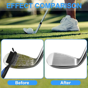 Brosse de nettoyage pour clubs de golf rétractable, nettoyeur de rainures, brosse à poils double face avec mousqueton, 7 couleurs - Product Image 5