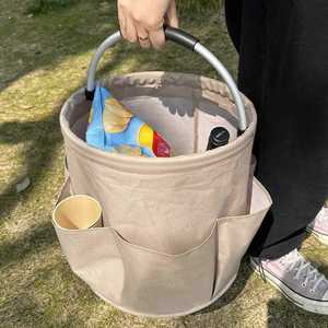 Easy to Fold 17L <b>Tool</b> Basket <b>Garden</b> Gadgets <b>Storage</b> Bag with 6 Outer Pockets - Product Image 2